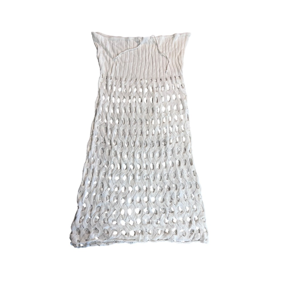 Crochet Open Knit Crochet Drawstring Skirt Women Waist 32 - Picture 4 of 5
